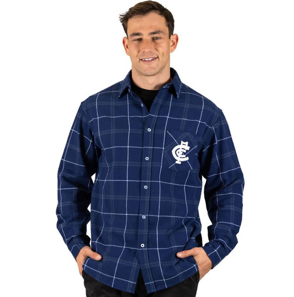 Front view of the Carlton Flannel Shirt by Ashtabula.