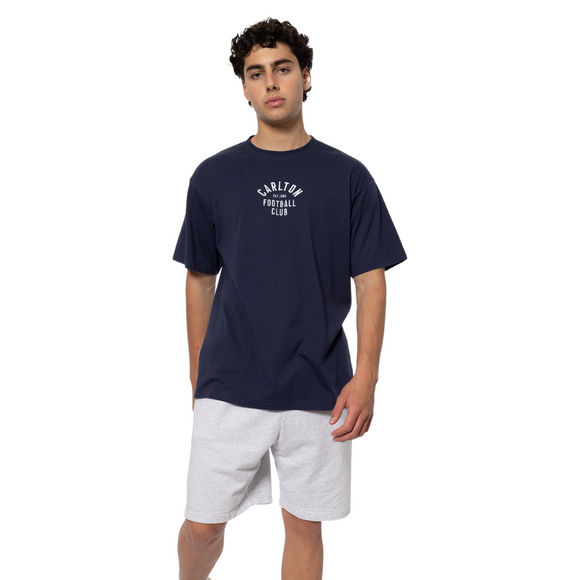 Front view of the 2025 Carlton Men's Lock-Up Tee by NAR.