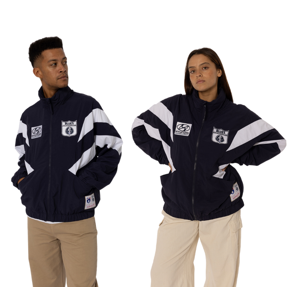Front view of the Carlton '95 Spray Jacket by Mitchell & Ness.