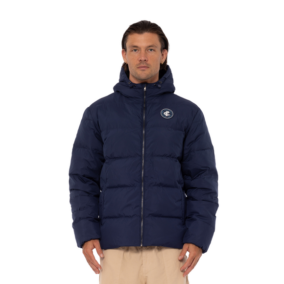 Front view of the 2025 Carlton Adults Hooded Down Jacket by NAR.
