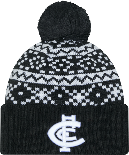 Front view of the 2025 Carlton New Era Cardigan Knit beanie.