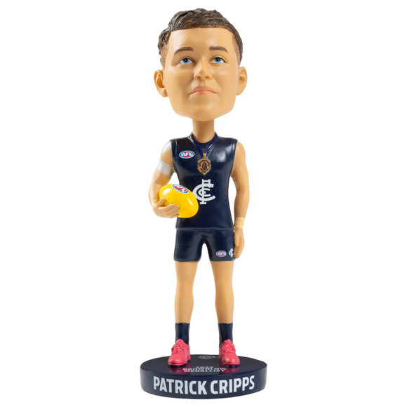Front view of the Carlton Patrick Cripps 2024 Brownlow Medal Bobblehead.