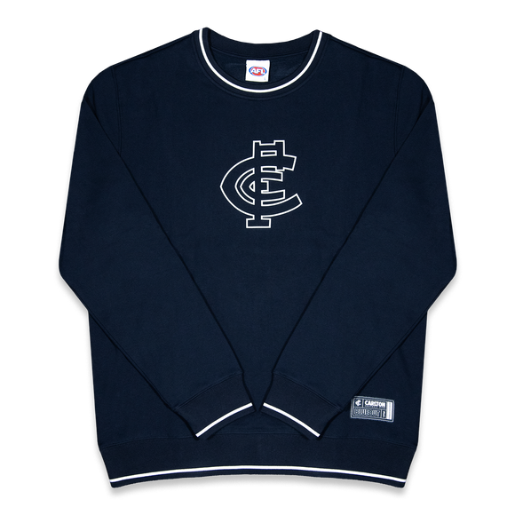 Flat lay of the Carlton Adult Blueout Crew sweatshirt by NAR.