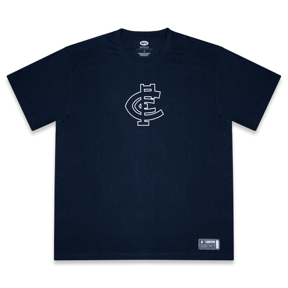 Flat lay of the Carlton Adult Blueout Tee by NAR.