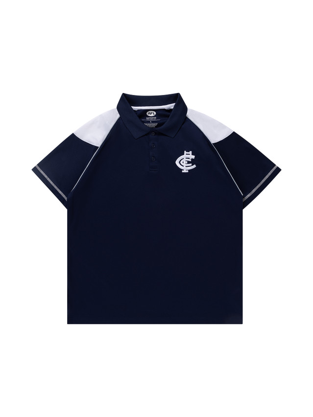 Front view of the S24 Carlton Mens Navy Performance Polo by NAR.