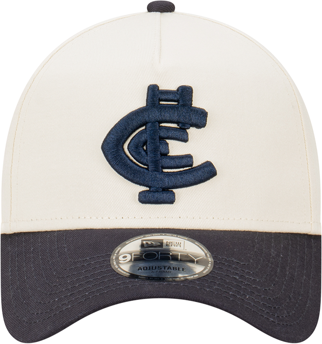 Front view of the Carlton New Era 9Forty A-Frame Chrome 2-Tone cap.