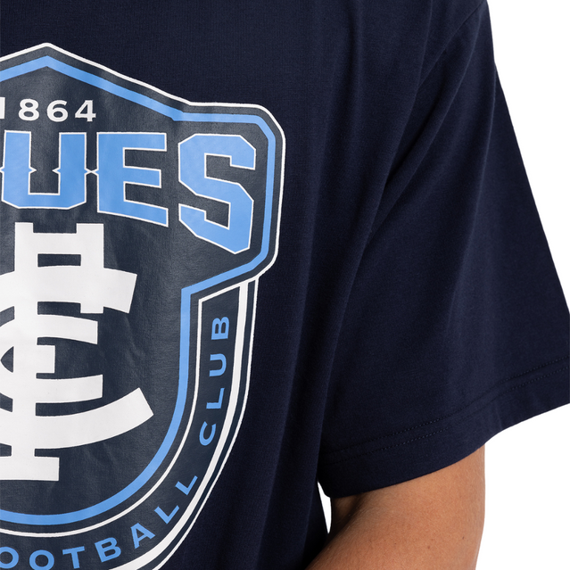Back view of the W24 Carlton Mens Blues Supporter Tee.