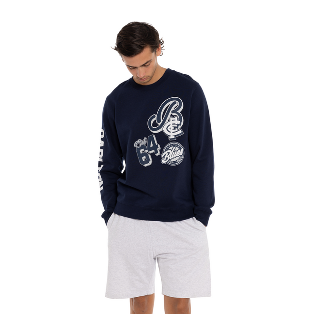 Back view of the W24 Carlton Mens Patchwork Crew sweatshirt.