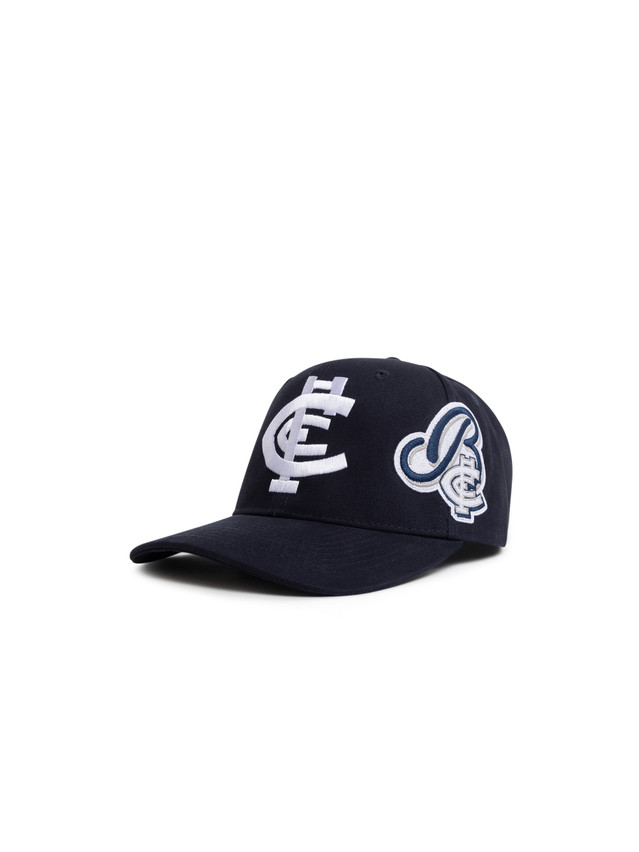 Front view of the W24 Carlton Adult Patchwork Cap by NAR.