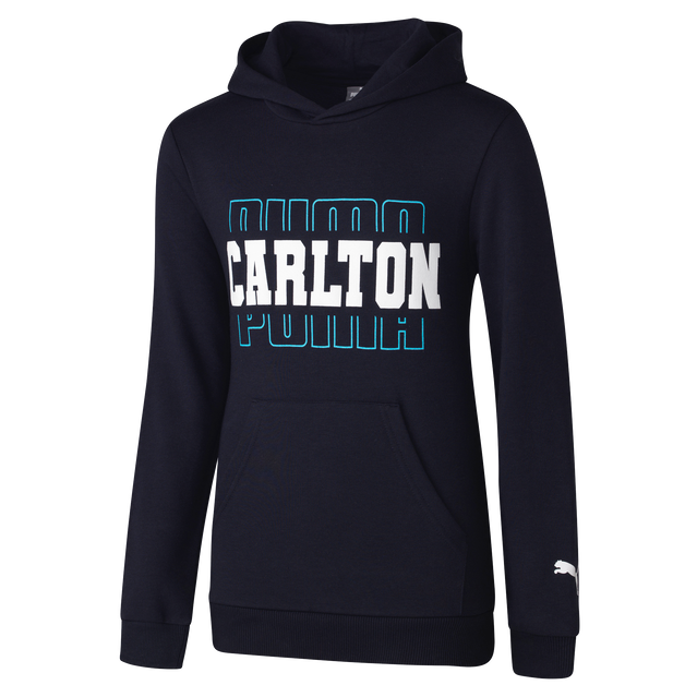 Front view of the Carlton PUMA Youth Logo Graphic Hood (Hoodie).