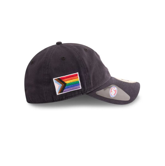 Back view of the Carlton New Era AFLW Pride cap.
