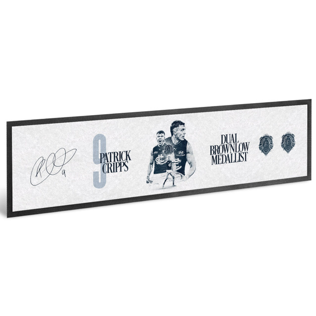 Official 2024 Patrick Cripps Brownlow Medal commemorative bar runner.