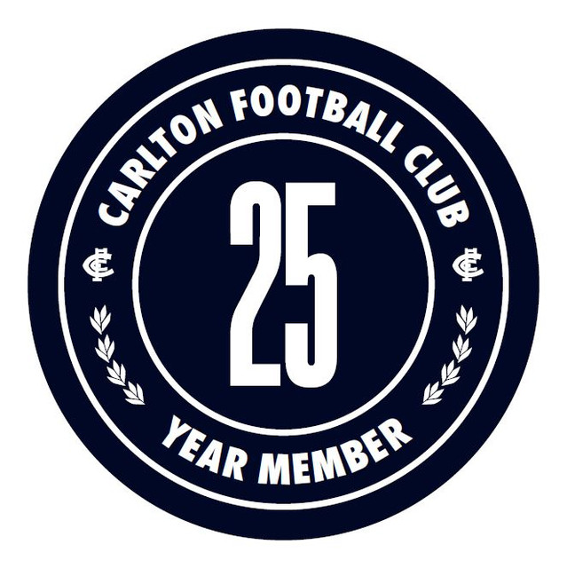 Official Carlton Member 25 Year Consecutive Pin by TPF.
