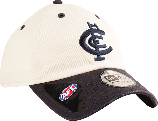 Angled back view of the 2025 Carlton New Era Casual Classic cap.