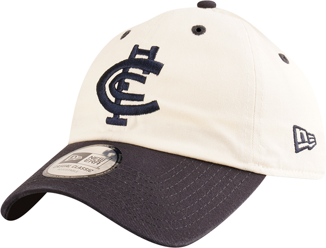 Three-quarter view of the 2025 Carlton New Era Casual Classic cap.