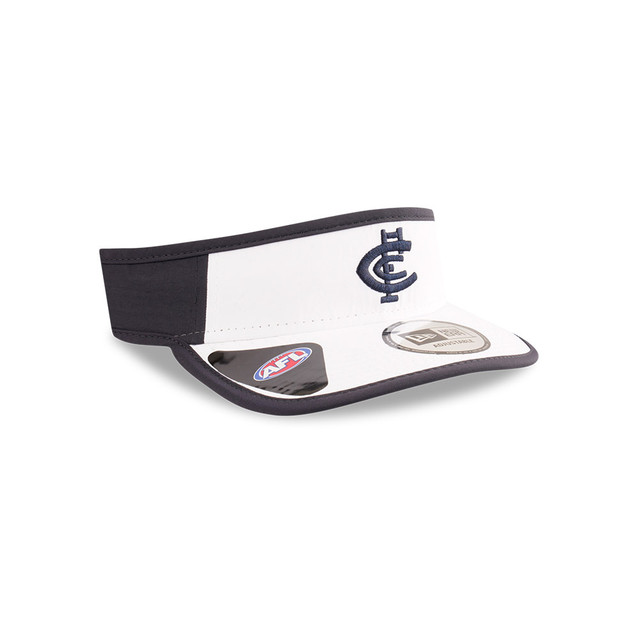 Angled back view of the 2025 Carlton New Era Visor.