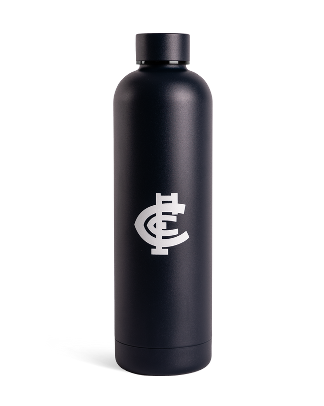 Front view of the Hope Water X Carlton FC 750mL Bottle in blue.