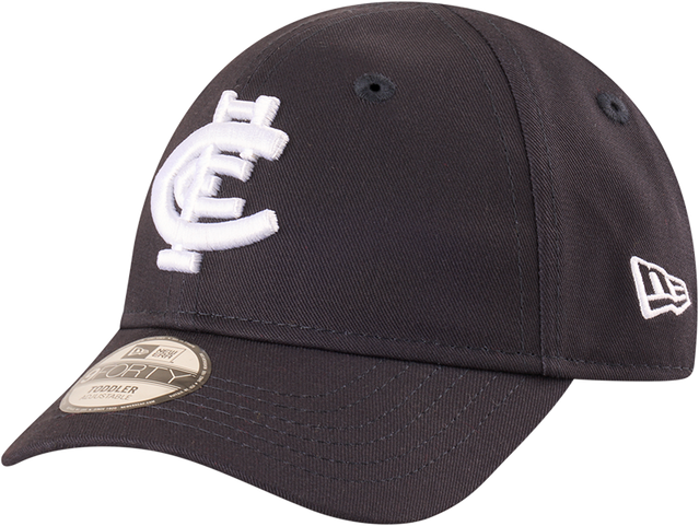 Three-quarter view of the 2025 New Era 9Forty Badged Kids Cap.