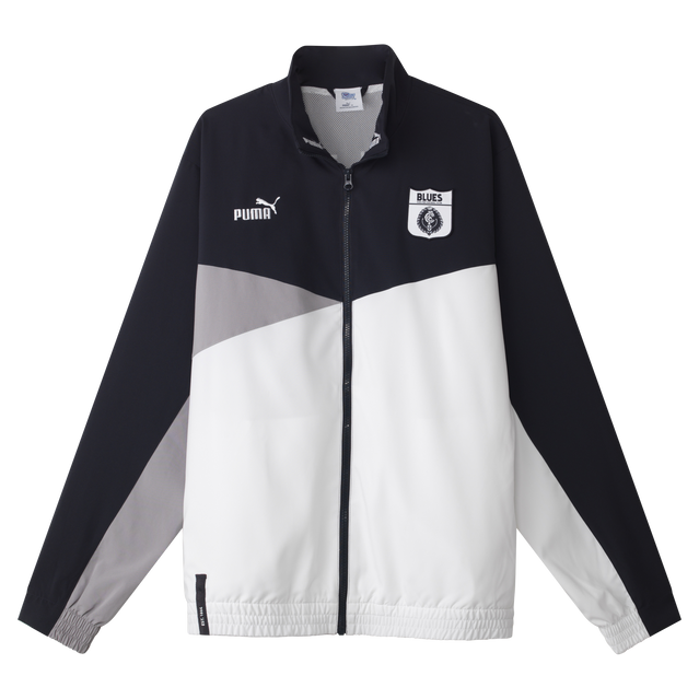 Angled front view of the 2025 PUMA Men's 90s Woven Jacket.