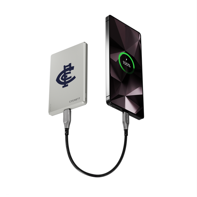 Front view of the Carlton Slim Magnetic Power Bank by Cygnett.