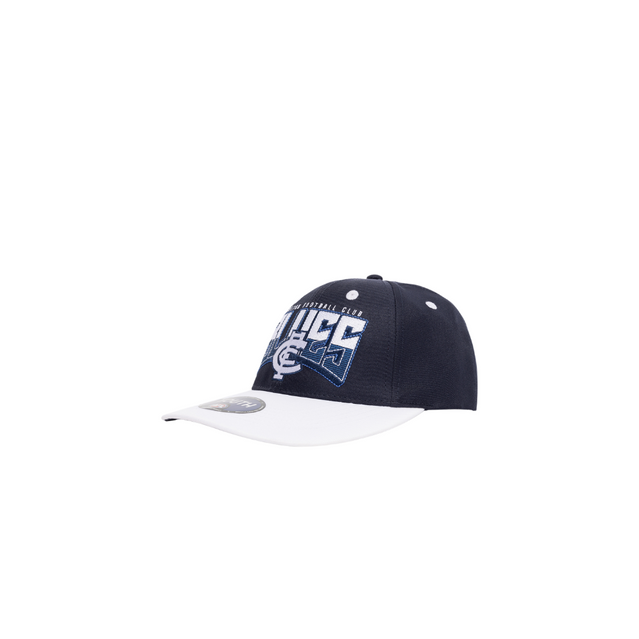 Front view of the 2025 Carlton Youth Supporter Cap by NAR.