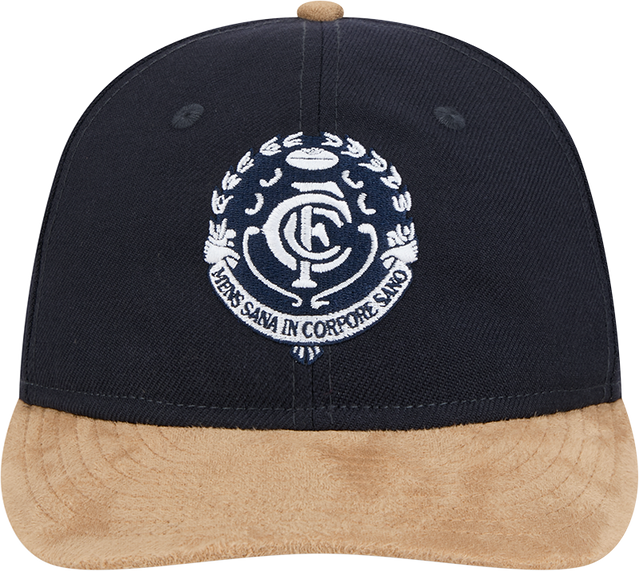 Front view of the 2025 Carlton New Era Retro Contrast 9Fifty cap.