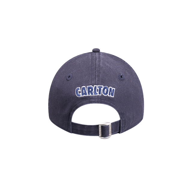 Side view of the 2025 Carlton New Era Blueout 9Twenty cap.
