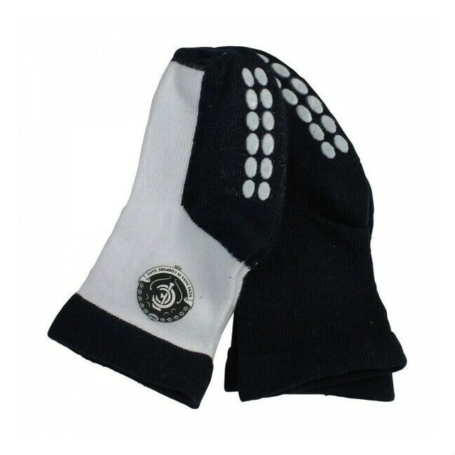 Carlton Non Slip Infant Socks 2-pack by LSAA, showing one navy pair and one white pair.