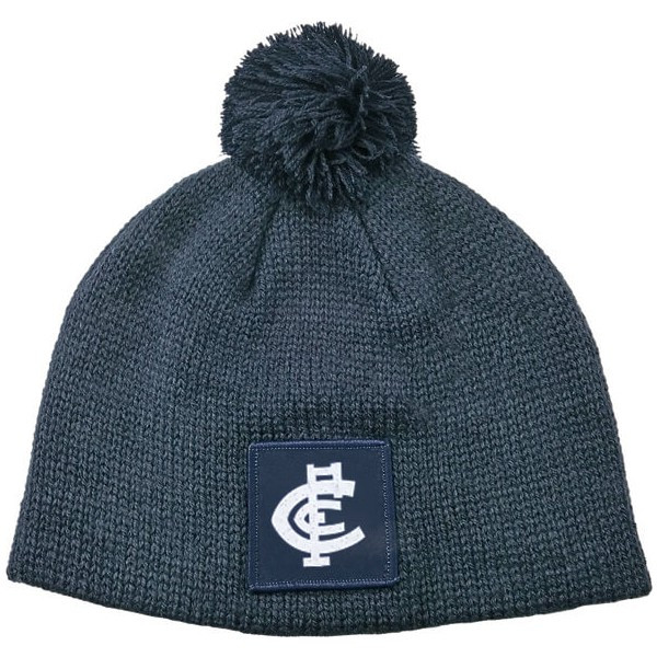 Carlton Infant Beanie by Sekem, a soft navy acrylic beanie with monogram logo.