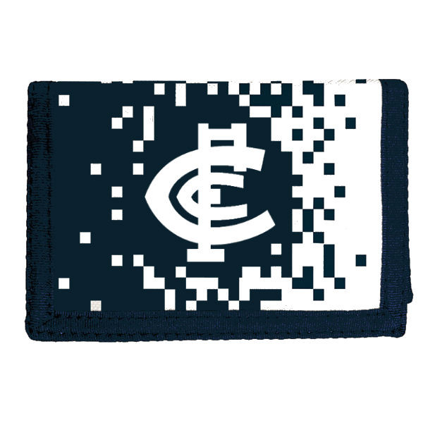 Navy nylon Carlton Supporter Wallet by Sekem, shown open.
