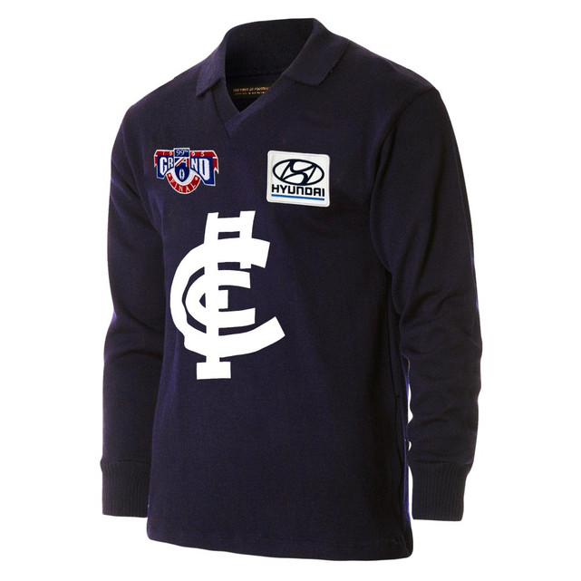 Front view of the long sleeve Carlton '95 Grand Final Wool Guernsey by Woolmark.