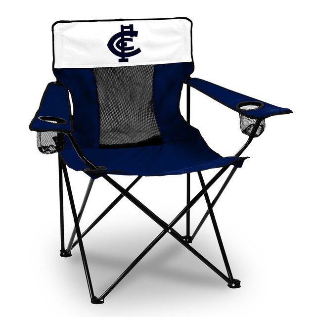 Official Carlton Outdoor folding camp chair, shown with its carry bag.