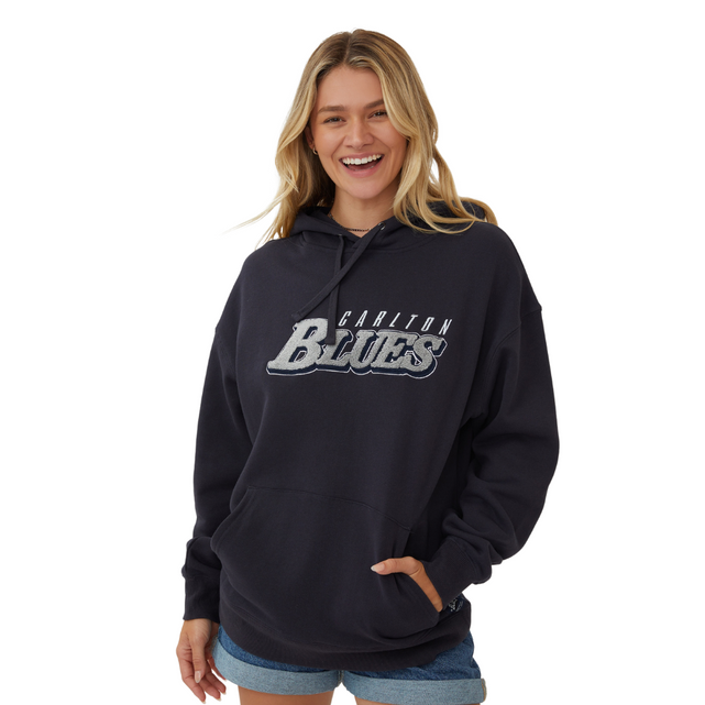 Front view of the Carlton Cotton On Womens Oversized Boucle Hoodie.