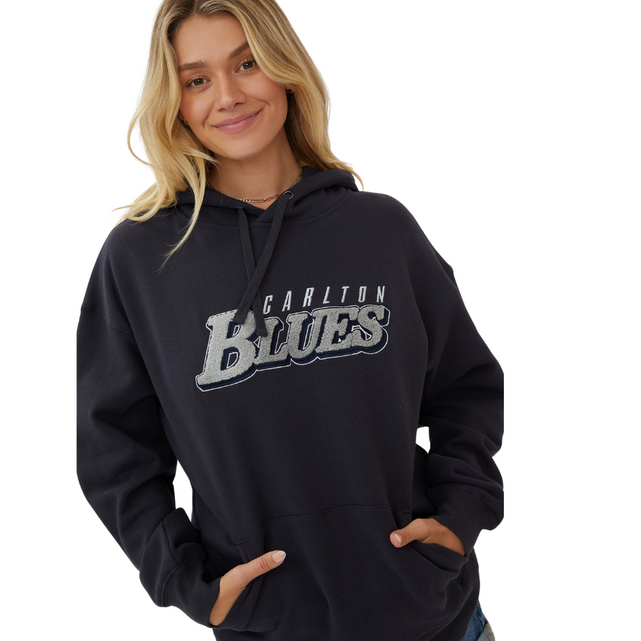 Back view of the Carlton Cotton On Womens Oversized Boucle Hoodie.