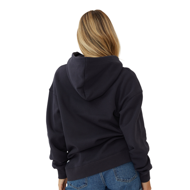 Close-up of the boucle embroidery on the Carlton Cotton On Womens Hoodie.