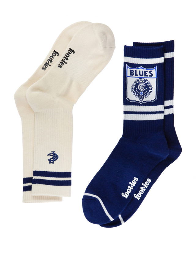 Style 1 pair from the Carlton Foot-ies 2 Pack Crew Heritage Socks.