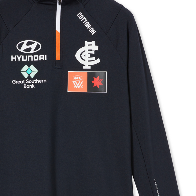 Back view of the Carlton Cotton On Womens Performance Quarter Zip top.