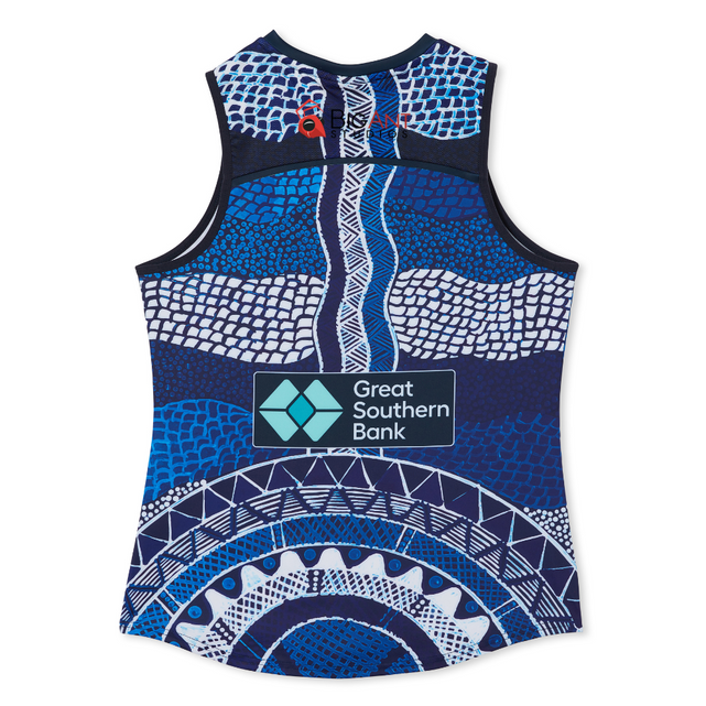 Back view of the 2023 Carlton Cotton On S8 AFLW Indigenous Guernsey.