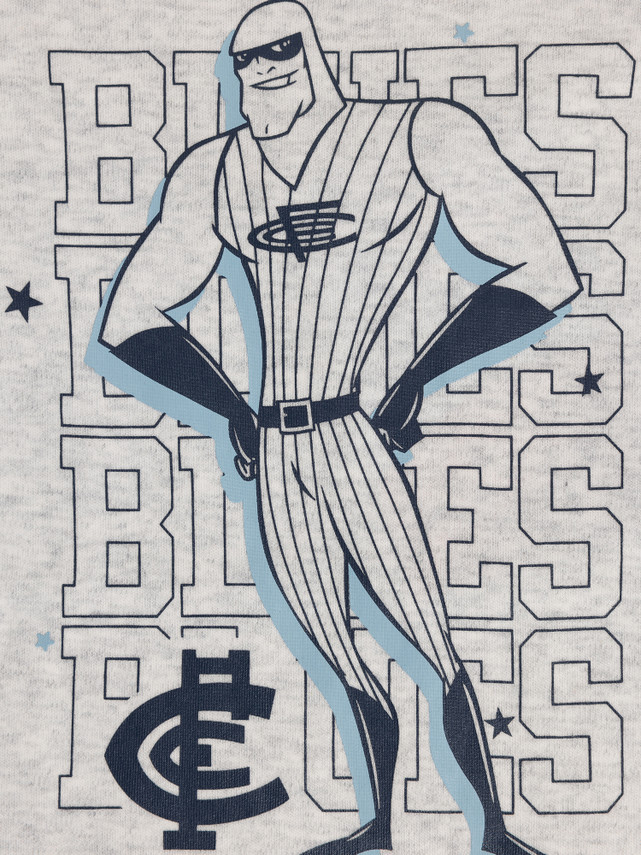 Close-up of the chest graphic on the S24 Baby Play Romper.
