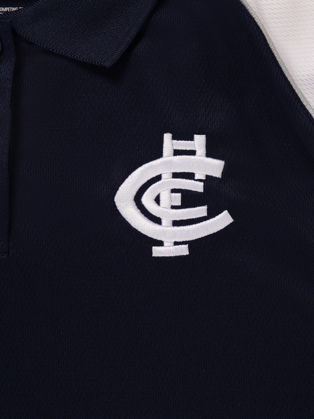 Close-up of the chest logo on the W24 Womens Performance Polo.