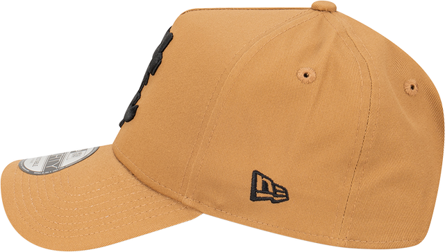 Left side view of the Carlton New Era 9Forty A-Frame Wheat Black cap.