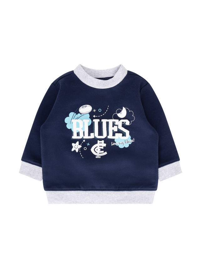 Front view of the W24 Carlton Baby Puff Crew sweatshirt by NAR.