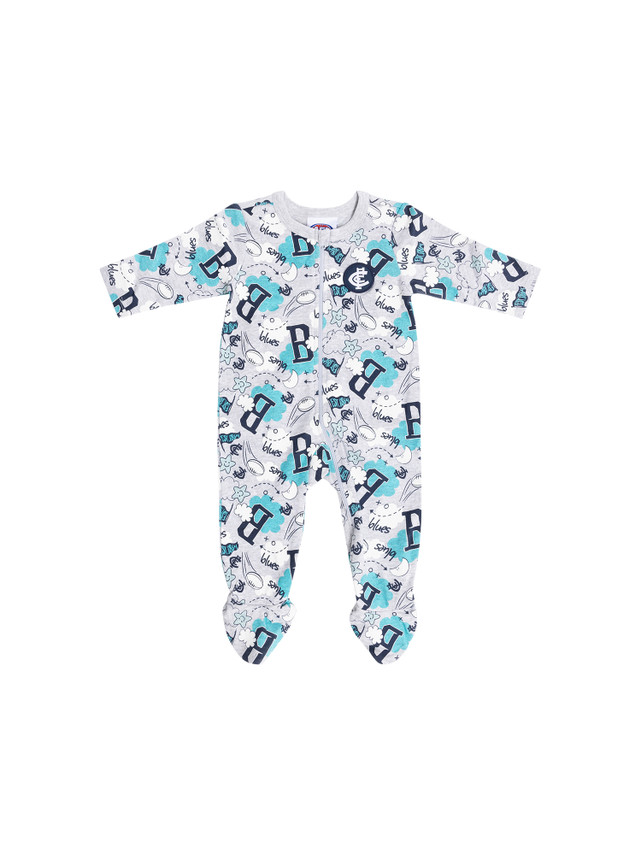 Front view of the W24 Carlton Baby Cloud Romper by NAR.