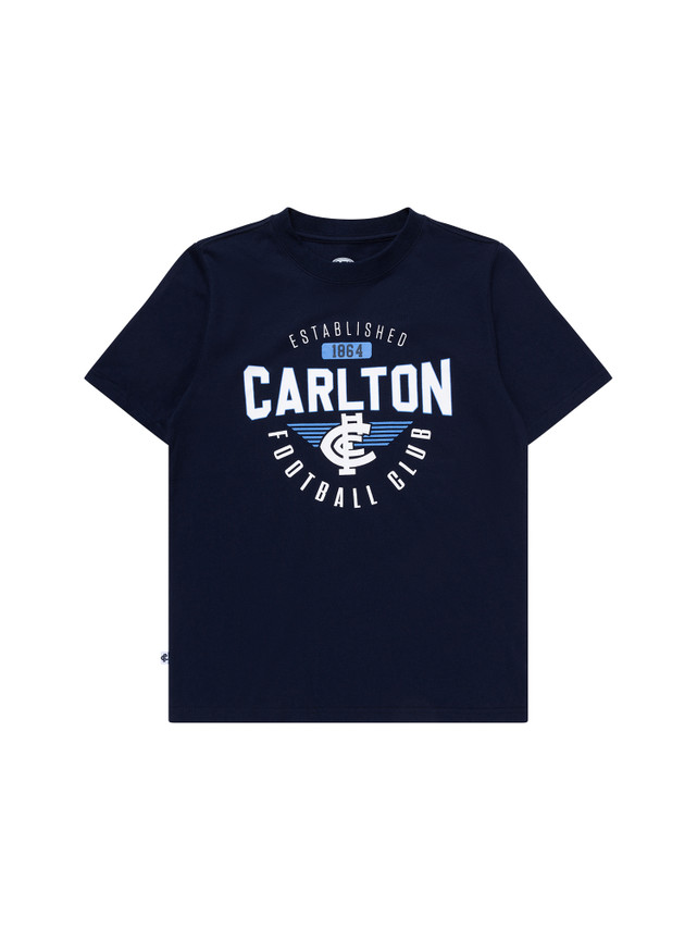 Front view of the W24 Carlton Youth Supporter Tee by NAR.