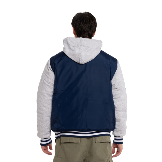 Side view of the W24 Carlton Mens Patchwork Bomber jacket.