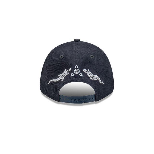 Back view of the 2024 Carlton New Era 9Forty Indigenous cap.