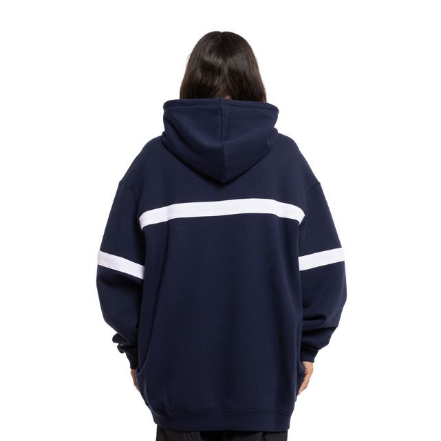 Lifestyle back shot of the Mitchell & Ness Head Coach Hood.