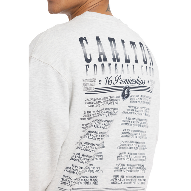 Close-up of the sleeve patch on the Carlton 16 Premiers Crew.