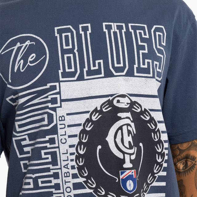 Back view of the Carlton Blues Emblem Tee.