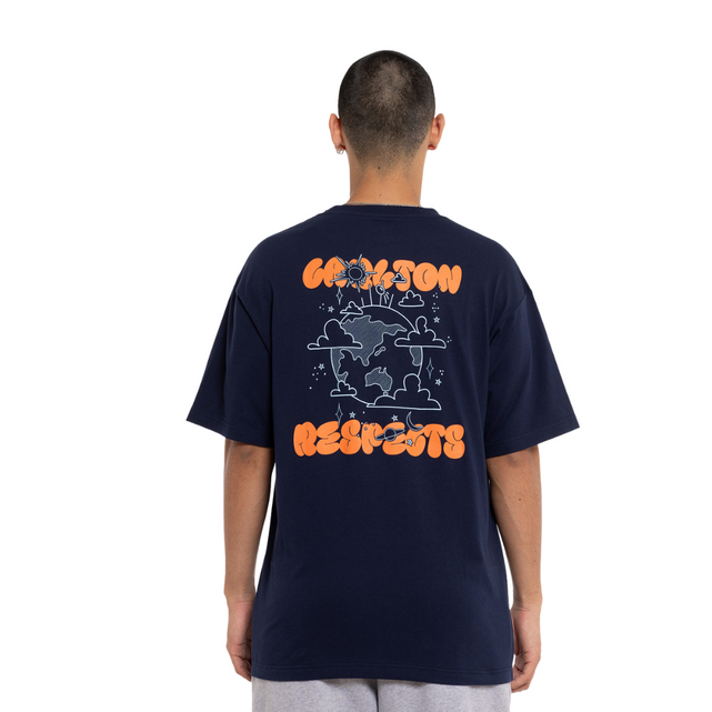 Side view of the 2024 Carlton Respects Adult Tee.